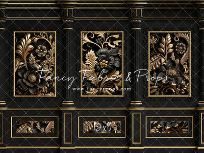 Black & Gold Elegance Wall - With Sweep Option