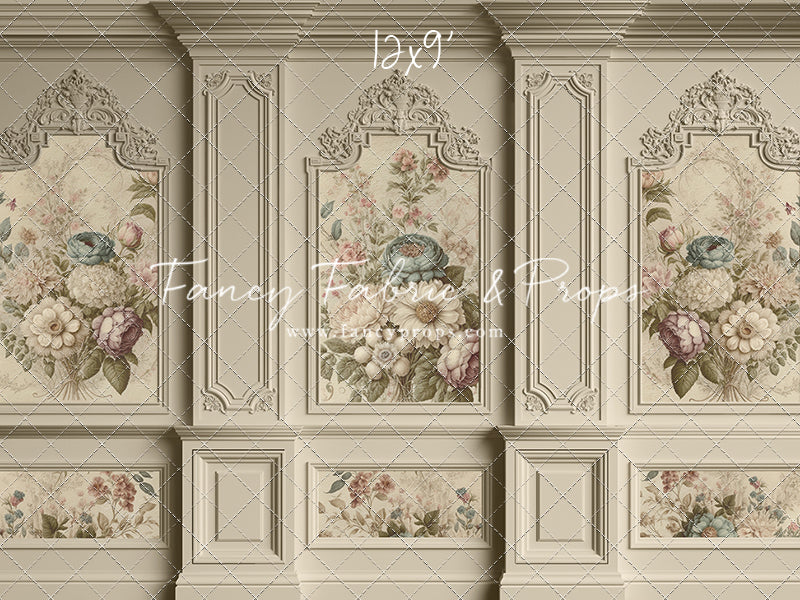 Ivory Floral Victorian Wall - With Sweep Option