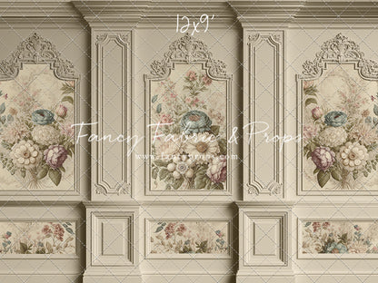 Ivory Floral Victorian Wall - With Sweep Option