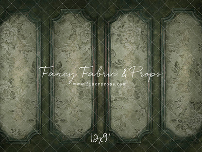 Sage Floral Wainscoting Wall