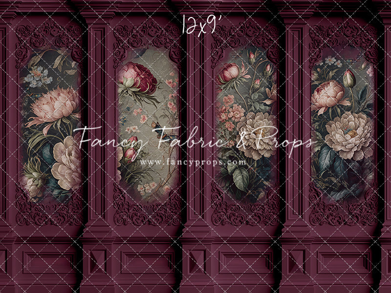 Magenta Floral Victorian Wall - With Sweep Option