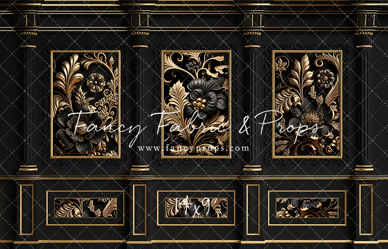 Black & Gold Elegance Wall - With Sweep Option