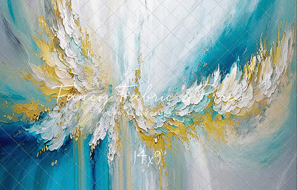 Golden Aquamarine Paint Melt - With Sweep Option