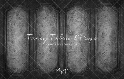 Gray Floral Wainscoting Wall