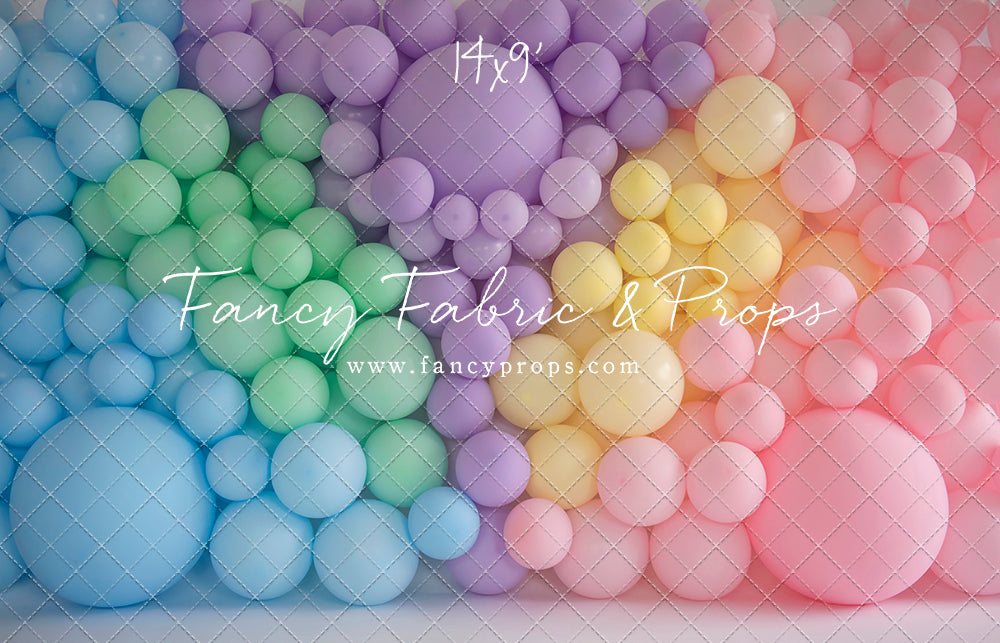 Pastel Rainbow Balloon Wall
