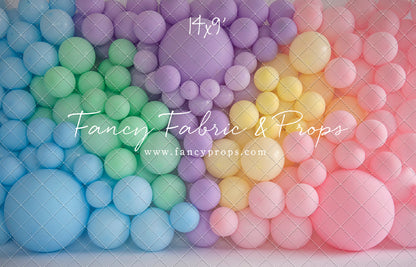Pastel Rainbow Balloon Wall