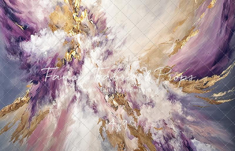 Purple & Golden Marble Swirl - With Sweep Option