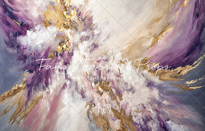 Purple & Golden Marble Swirl - With Sweep Option