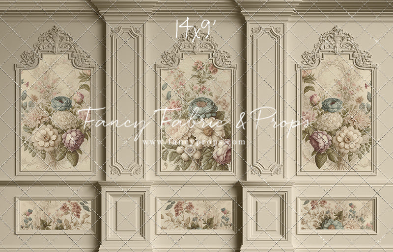 Ivory Floral Victorian Wall - With Sweep Option