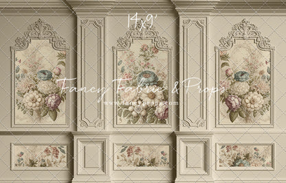 Ivory Floral Victorian Wall - With Sweep Option