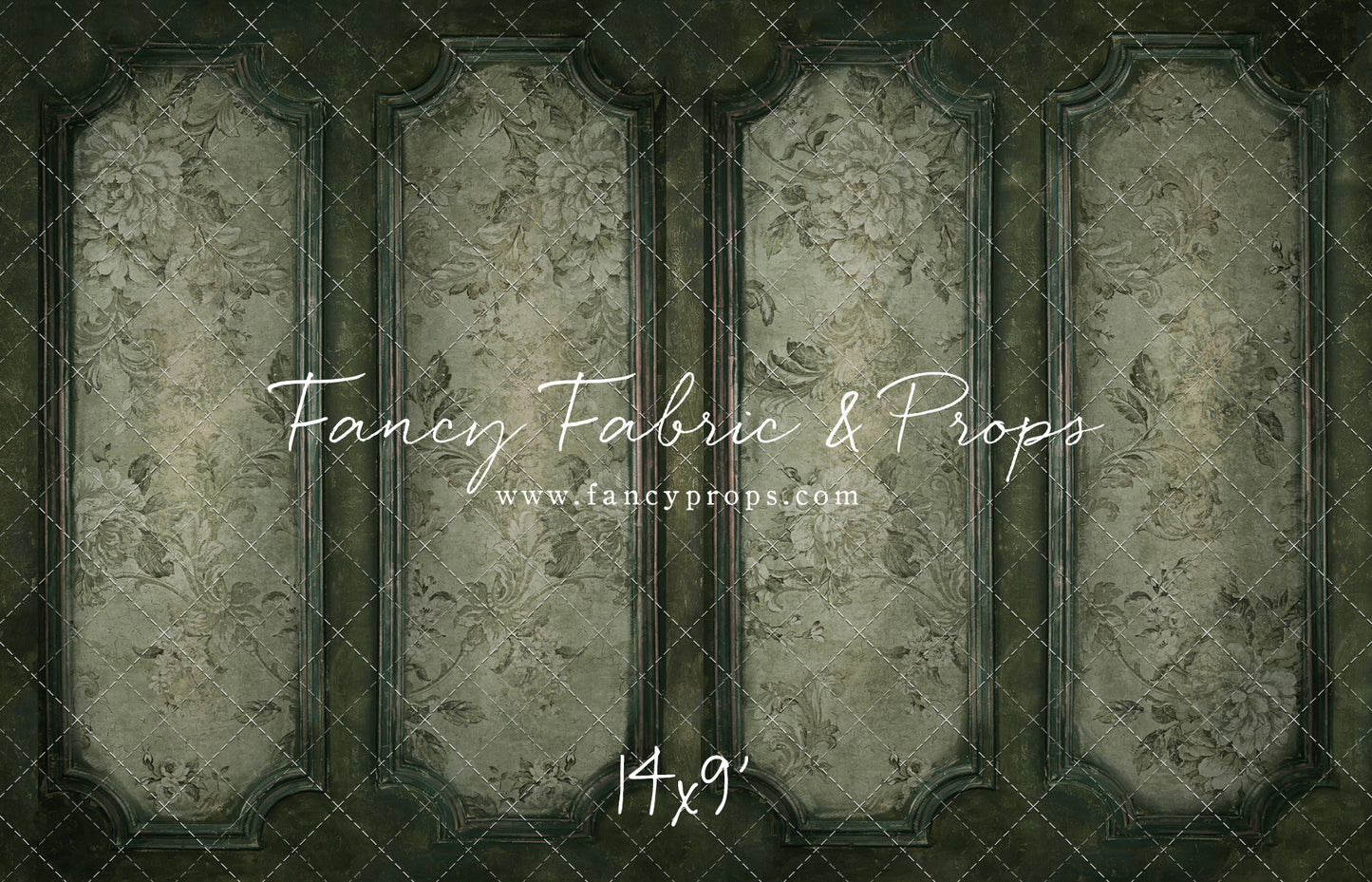 Sage Floral Wainscoting Wall