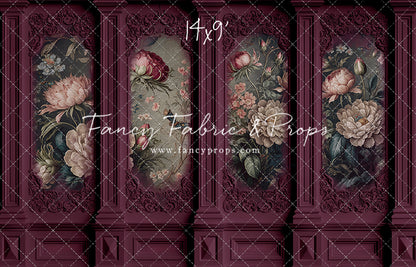 Magenta Floral Victorian Wall - With Sweep Option