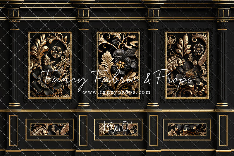 Black & Gold Elegance Wall - With Sweep Option