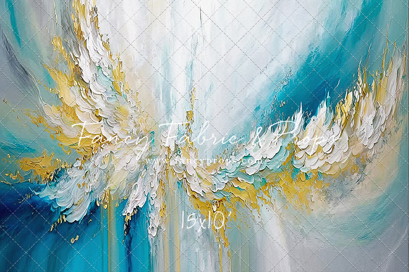 Golden Aquamarine Paint Melt - With Sweep Option