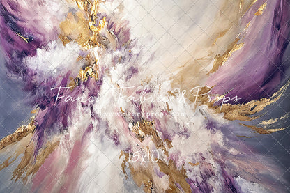 Purple & Golden Marble Swirl - With Sweep Option