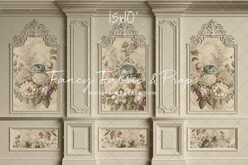 Ivory Floral Victorian Wall - With Sweep Option