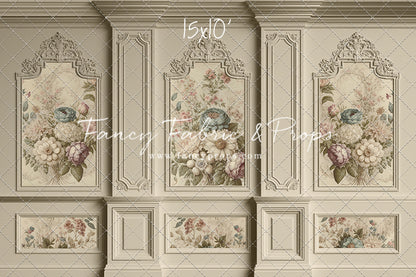 Ivory Floral Victorian Wall - With Sweep Option