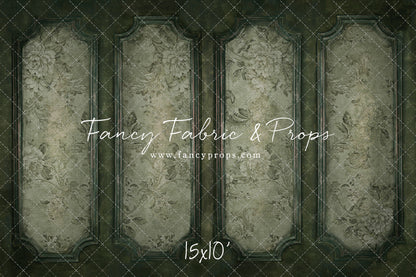 Sage Floral Wainscoting Wall