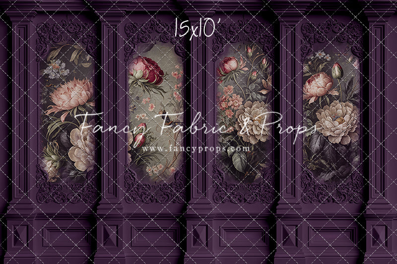Plum Floral Victorian Wall - With Sweep Option