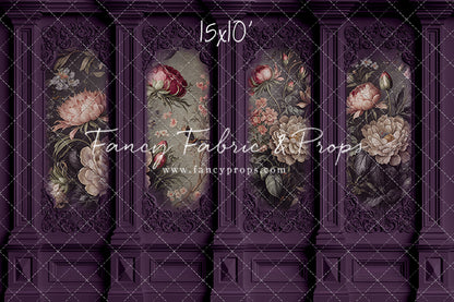 Plum Floral Victorian Wall - With Sweep Option