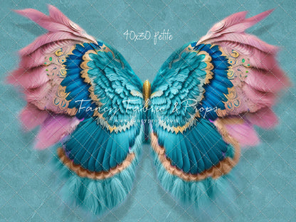 Shimmering Lapis Blue Feathers - Petite