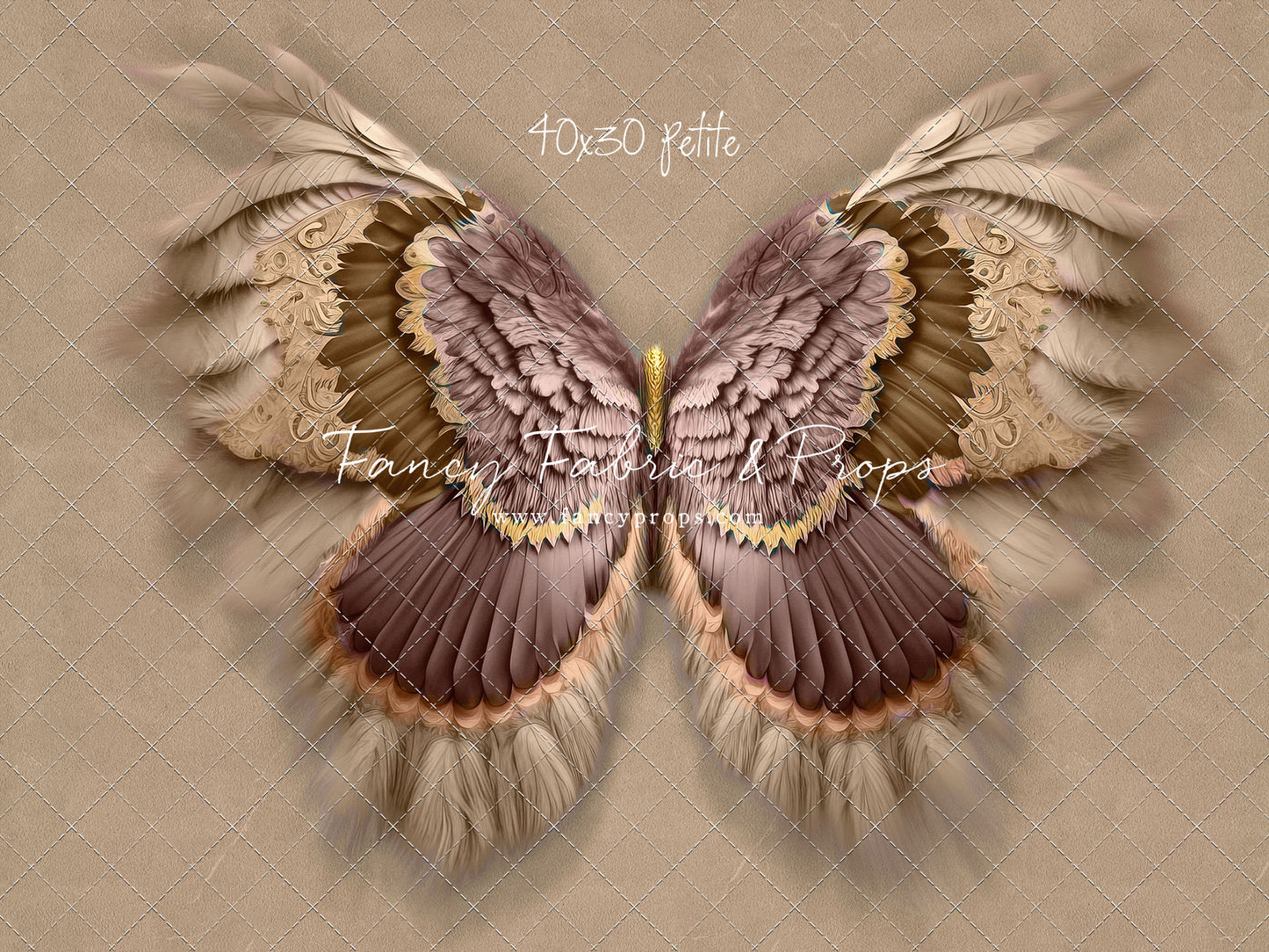 Shimmering Taupe Feathers - Petite