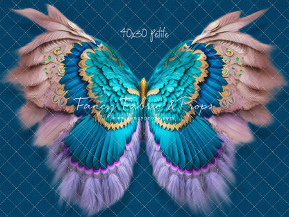 Shimmering Teal Feathers - Petite