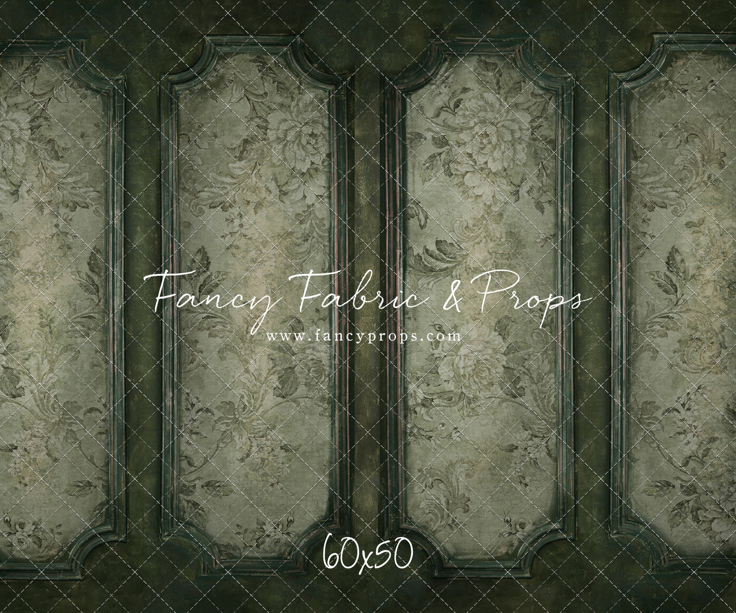 Sage Floral Wainscoting Wall