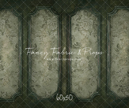 Sage Floral Wainscoting Wall