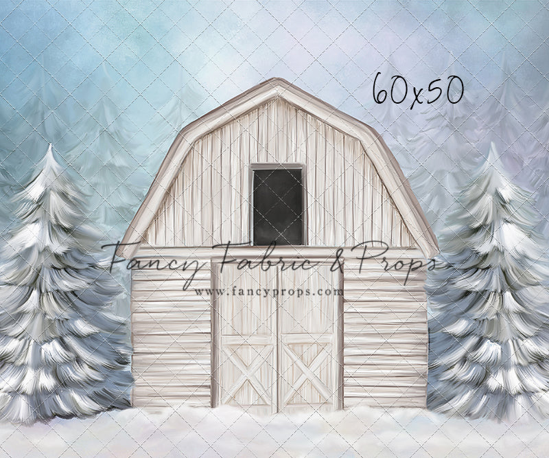White Snowy Barn
