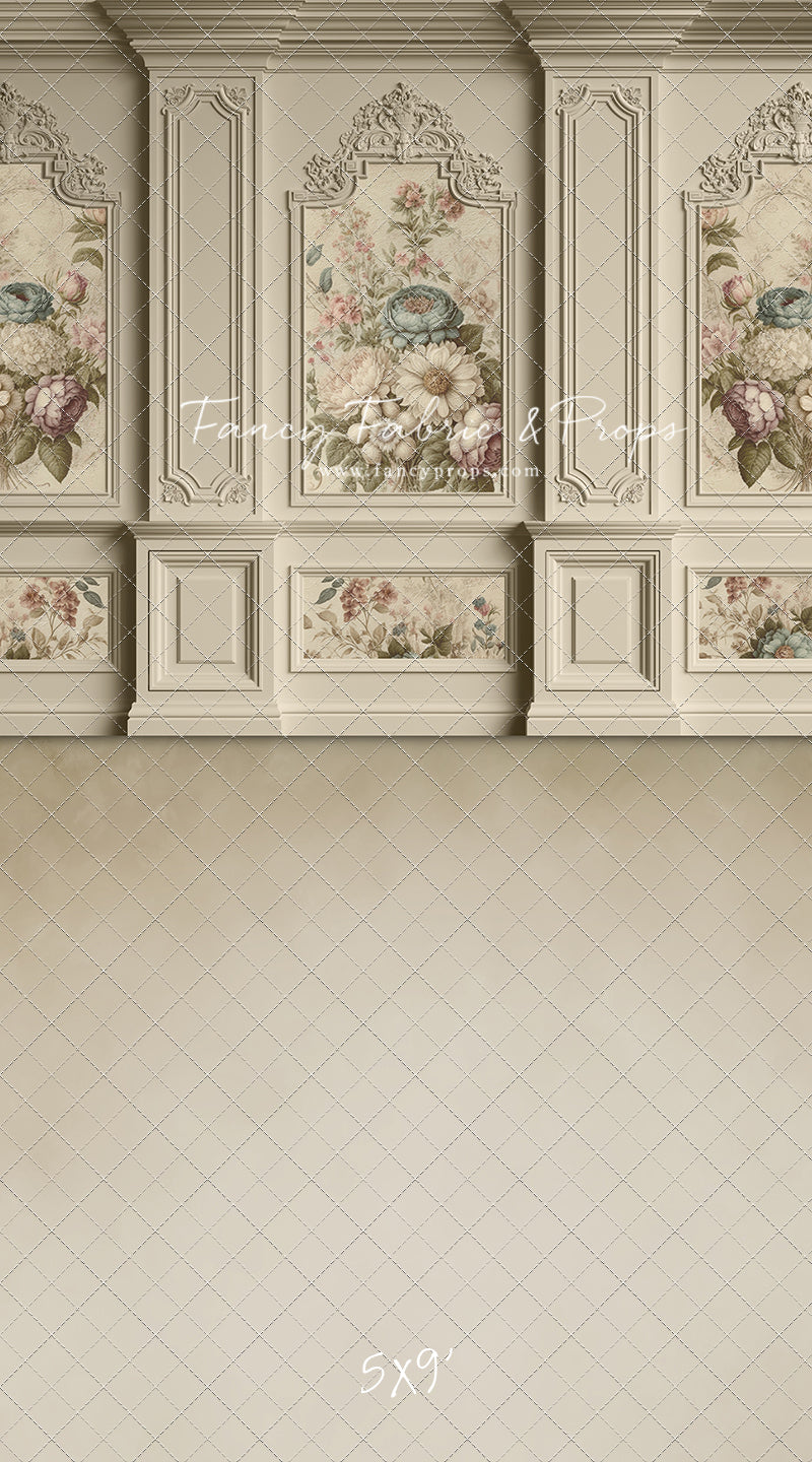 Ivory Floral Victorian Wall - With Sweep Option