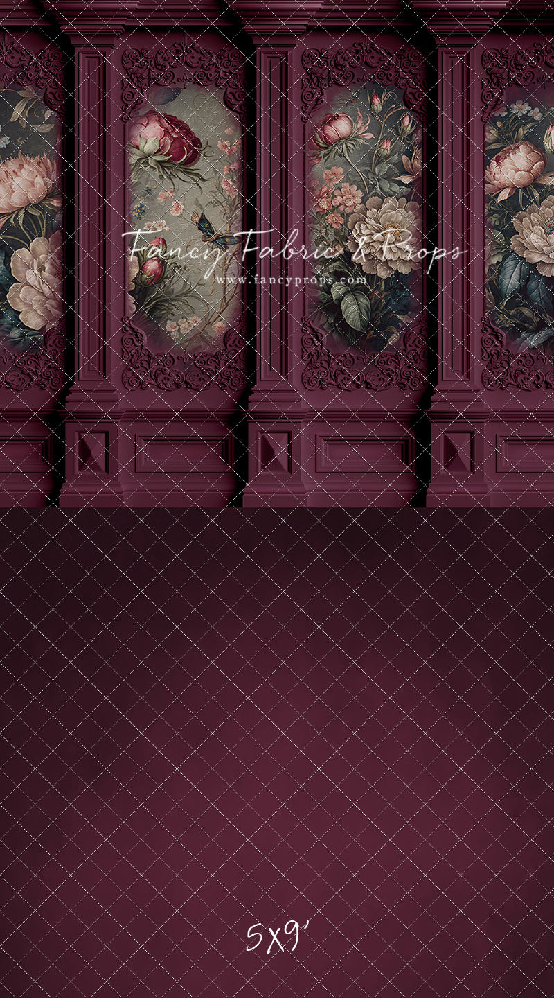 Magenta Floral Victorian Wall - With Sweep Option