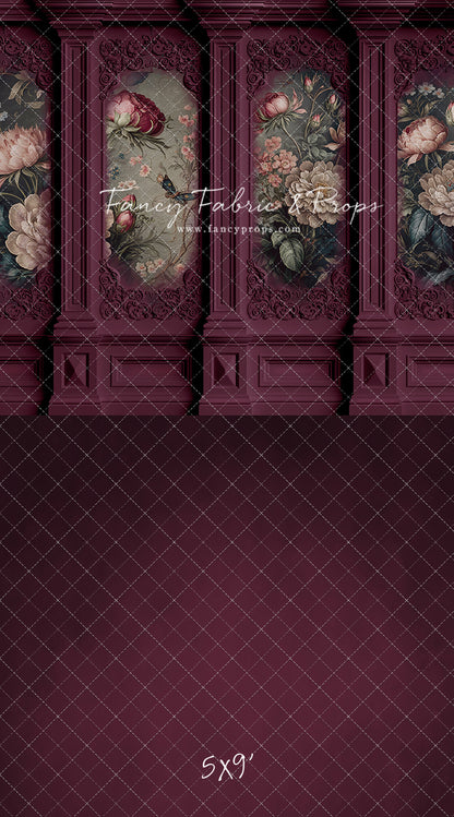 Magenta Floral Victorian Wall - With Sweep Option