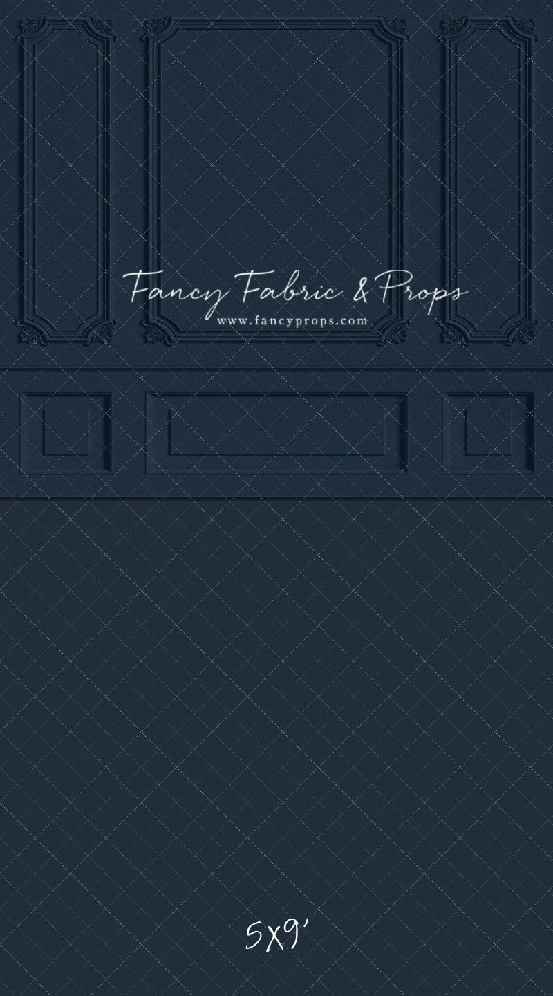 Classic Navy Wainscoting Wall - With Sweep Option