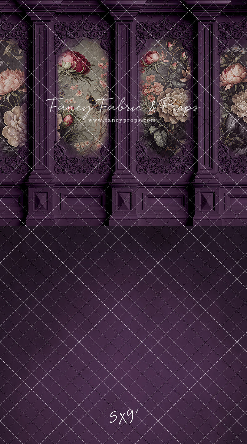 Plum Floral Victorian Wall - With Sweep Option