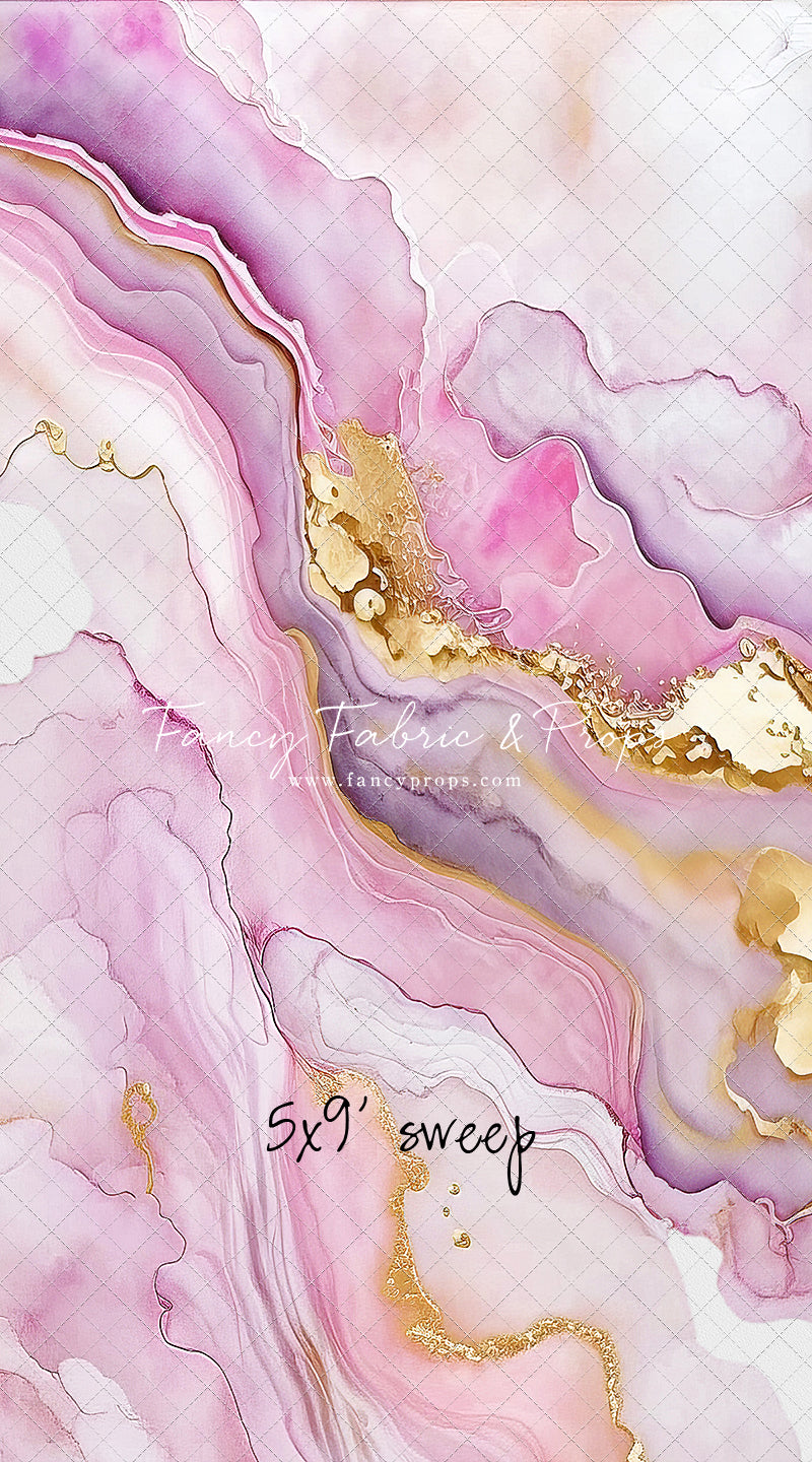 Rose Gold Marble Swirl - With Sweep Option