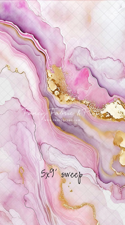 Rose Gold Marble Swirl - With Sweep Option