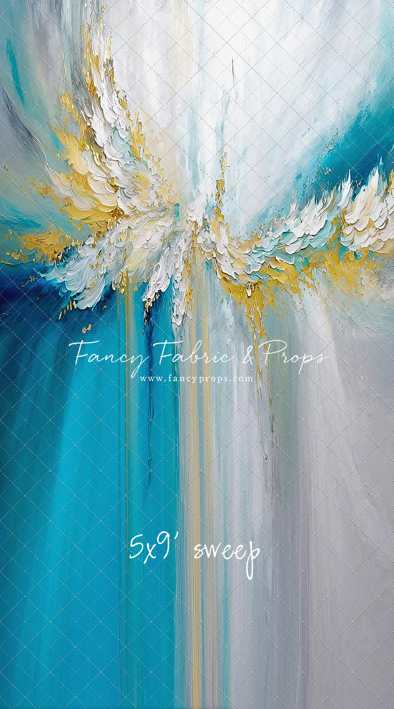 Golden Aquamarine Paint Melt - With Sweep Option