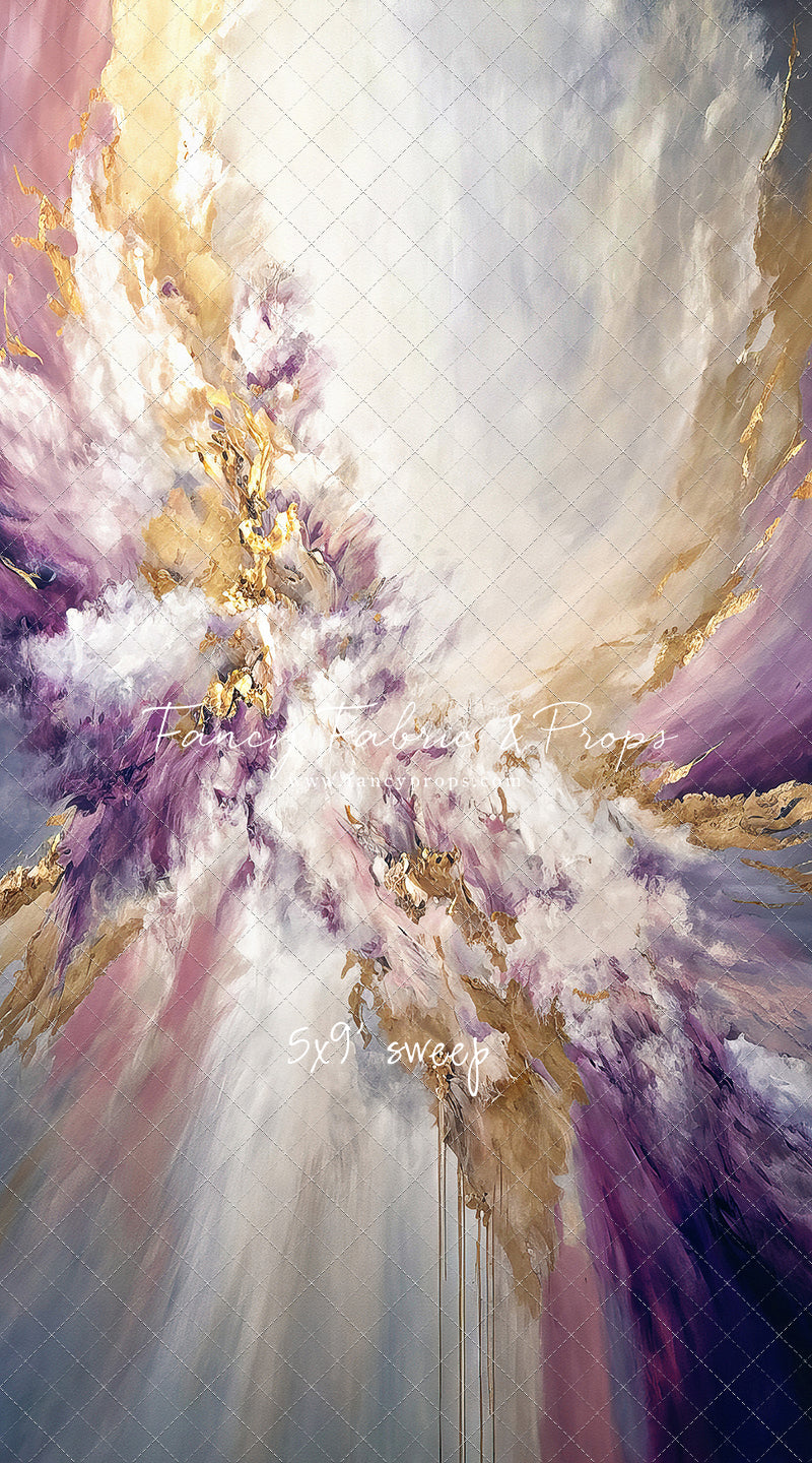 Purple & Golden Marble Swirl - With Sweep Option