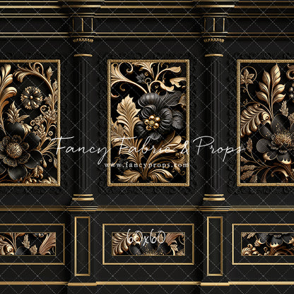Black & Gold Elegance Wall - With Sweep Option