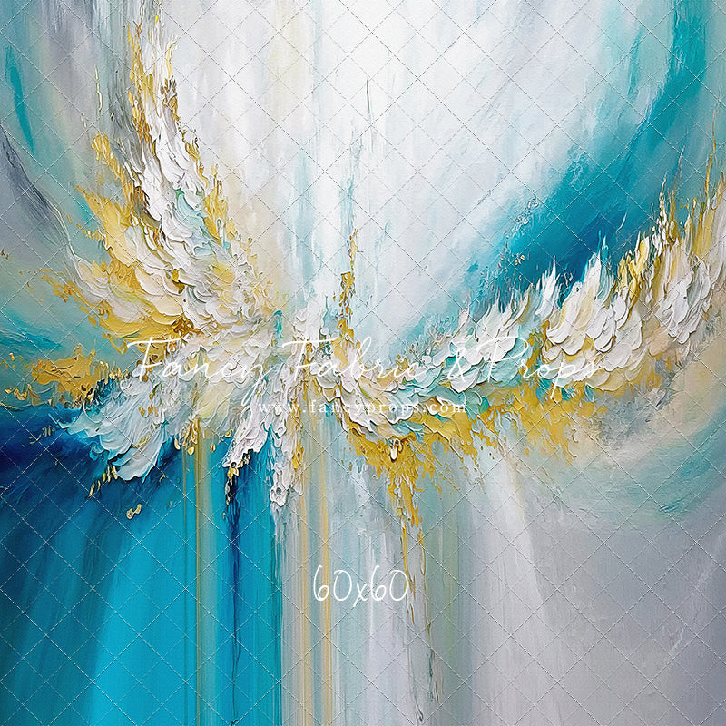 Golden Aquamarine Paint Melt - With Sweep Option