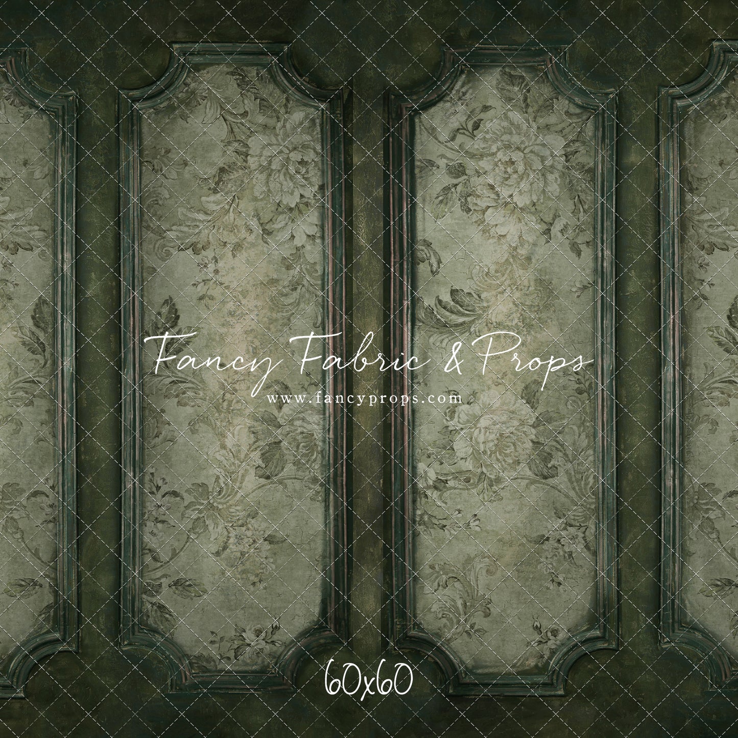 Sage Floral Wainscoting Wall