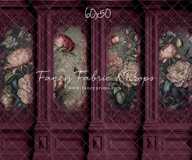 Magenta Floral Victorian Wall - With Sweep Option