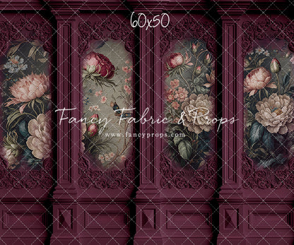Magenta Floral Victorian Wall - With Sweep Option