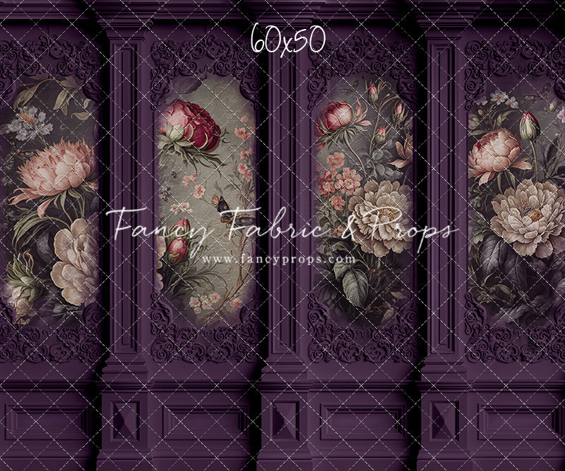 Plum Floral Victorian Wall - With Sweep Option