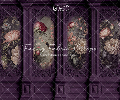 Plum Floral Victorian Wall - With Sweep Option