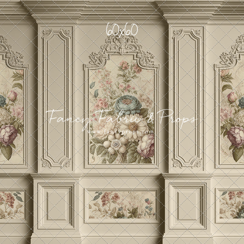 Ivory Floral Victorian Wall - With Sweep Option