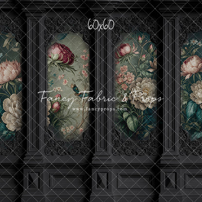 Black Floral Victorian Wall - With Sweep Option