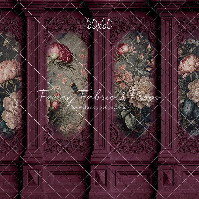 Magenta Floral Victorian Wall - With Sweep Option