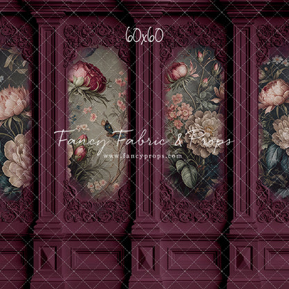 Magenta Floral Victorian Wall - With Sweep Option